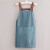 韩式围裙时尚款漂亮洋气的围兜大人做饭衣厨房背心式防水防油 钉扣背带防水纯烟蓝