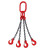 万尊 链条索具4吨2.5米4腿羊角钩锰钢链条吊钩吊具
