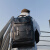 酷奇袋鼠（KUQIDAISHU）简约时尚韩版双肩包街头潮男皮质背包户外休闲旅行包学生时尚书包 黑配咖
