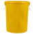 定制黄色垃圾桶圆形大号加厚户外大容量塑料商用无盖大号有盖圆桶 60K有盖黄色