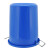 益美得 YJ-E132 金属提手大水桶工业垃圾桶圆形带盖大号 蓝色60L