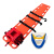 短云 泳池急救救援担架专业水上救生担架头部固定器颈托漂浮救生浮板 橙红色担架+头部固定器