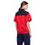 稳斯坦 WST536 短袖工作服套装 男女工作服 工人劳保服 汽修工程服 藏青+红 套装L