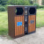 迪恩斯（DEANS）户外不锈钢分类垃圾桶室外两分类大号商用垃圾箱小区街道果皮箱 咖啡色不锈钢塑木