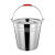 京木郎 加厚不锈钢水桶 手提式大容量不带盖桶铁桶加厚提水桶便携户外提水桶 特厚带盖30cm-10L