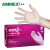 爱马斯AMMEX 一次性手套橡胶手套乳PVC手套检查卫生工业清洁无粉劳保防护透明GPX3CKRT 家庭装GPX3KRT(100只/盒) S
