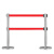 安路冠 双层不锈钢 三米线隔离带栏杆安全围栏警戒线银行排队护栏 90×32×6.3 伸缩3米双层/银色