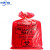 红色黄色生物危险品处理袋垃圾袋耐高温高压袋实验废弃物 红色PP41_60cm50个送50根扎带