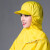 彩色披肩帽鸭工作帽子卫生防尘帽包头帽子彩色车间帽男女款 黄色