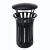 庄太太【T-05垃圾桶】户外垃圾桶大号创意欧式复古黑色垃圾桶单桶果皮桶