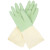 赫思迪格 JG-155 双色乳胶手套 加厚耐用家务清洁手套 洗碗洗衣手套 浅绿S码 5双