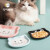元气萌物（mwpet）韩式ins奶dudu陶瓷碗 狗碗吃饭碟子盛主粮罐头矮脚宠物碗宠物用品 小号蓝猫