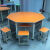学生桌子多人位阅览桌六边形电脑桌实验台六角课桌椅微机室六边桌 铝木八边桌