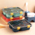单层塑料分格饭盒便携可微波四格午餐盒学生带餐密封便当盒 三格蓝色 850ml 850-1300ml