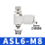 亚德客气管接头气缸节流阀 PSL4/6/8-M5/01/02可调节气动调速阀 ASL6-M8