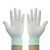 薄款PU涂掌涂指手套耐磨劳保工作防滑无尘涂层带胶尼龙透气 白色涂掌手套1双 M