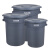 白云清洁 圆形大容量桶 120L 商用物业酒店带盖垃圾桶加厚储物桶蓄水桶AF07509 无轮
