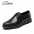 宾度（J.Benato）商务休闲鞋 男士时尚软底舒适厚底系带中年爸爸鞋 V8O416 黑色-系带 40