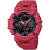 卡西欧（Casio）奢侈品潮牌男士石英手表黑色圆形46mm红色树脂表带防水200米 Red os