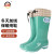 上海牌雨鞋女士高筒可拆卸棉套防寒舒适PVC耐磨防滑防汛劳保工业防护耐腐蚀耐酸碱食品加工鞋SH302A 绿色 37