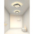 欧普源兴入户玄关过道灯现代简约走廊阳台吸顶灯创意极简方形圆形衣帽间灯 黑+白圆20*5CM-三色变光