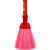 普利赛拉 商用老式扫帚物业木柄塑料丝扫把环卫清洁笤帚 红斜杆宽头硬毛大号五排