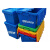 塑料框周转筐 带盖塑料箱周转箱物流运输配送筐加厚物料工具箱斜 蓝色外径600x400x380mm 加厚带盖箱