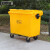 安赛瑞 黄色医疗垃圾桶 诊所医院废物收纳垃圾车 660L 户外清洁车医疗转运箱 700890