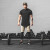 MECBEAR肌肉健身兄弟夏季运动休闲短袖T恤 男士透气跑步训练紧身圆领衫 深灰（下摆弧形） M【建议100-120斤】