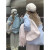 沫语琳冬季棉服女s韩版设计感蓝色刺绣加厚面包服立领保暖学生棉衣潮 粉红色   好质量 S