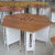 学生桌子多人位阅览桌六边形电脑桌实验台六角课桌椅微机室六边桌 铝架六边桌
