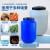普力捷 塑料桶储水桶带盖发酵升化工桶大号蓄水桶 50L/蓝色标准款