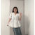 NRDCZ大码女装夏季胖mm新款上衣短袖时尚法式V领荷叶边衬衫女级感泡泡 白色 6XL（185-210斤）