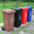 益美得 上海款干湿分离分类垃圾桶大号环卫带轮垃圾箱 可挂车120L红色（有害垃圾）