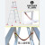 XIEXINWOL 工业铝合金梯，铝合金人字梯  单价/P 加厚铝合金升降单梯8M
