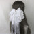 韩版时尚公主范手工洛丽塔刺绣蕾丝超大蝴蝶结后脑勺弹簧发夹饰品 白色（带花边）