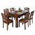 子女居 现代简约家用餐厅饭桌1.3米餐桌 1桌4椅 胡桃色（套）