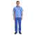 久瑞 JSF135 棉质短袖工作服 夏季薄款耐磨耐穿工装劳保服 浅蓝色尖领+裤子 XL 