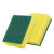 谐晟 海绵擦 百洁布双面清洁海绵块海绵擦清洁抹布 黄+绿(裸装) 9*6*2.5cm