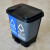简厚 分类垃圾桶干湿分离带盖双桶脚踏式厨房客厅办公室垃圾筒 左绿右灰40L