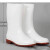 德银  白色雨鞋工作雨靴  男女防滑卫生靴防油耐酸碱厨房水鞋 白色女款高筒（偏大一码） 36