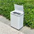 商用智能感应垃圾桶方形大容量办公室分类带盖果皮箱 不锈钢原色50+50升