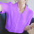 溥畔夏季雪纺衫上衣洋气小衫高档超仙蕾丝女法式短袖衬衫宽松薄款 紫色 L （建议105-115斤）