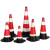 橡胶雪糕筒路障警示红白反光路锥形桶隔离墩道路施工高速路安全分 高72cm6斤