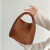 MEDYSTM手工编织手提包包女23新款大容量托子母包菜篮子水桶包斜跨包 米白色+送零钱包