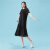 佐丹奴（Giordano） 连衣裙 佐丹奴裙子2020年春季新款女装连衣裙气质黑色拼接网纱裙05460487 09标志黑 大码