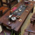 花拓浙老船木茶桌椅组合 茶几桌 中式仿古船木功夫茶台 1.6米H型茶桌(不带棋盘)+主人椅