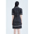 欧时力商场同款 黑标系列 Polo短袖连衣裙女雪纺提花 黑色 XS