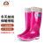 上海牌雨鞋女士高筒可拆卸棉套防寒舒适PVC耐磨防滑防汛劳保工业防护耐腐蚀耐酸碱食品加工鞋SH333A 梅红 40