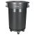 大号圆形垃圾桶 加厚带轮子有盖塑料环卫户外环保垃圾箱储物餐饮 白云圆形垃圾桶168L不带底座深